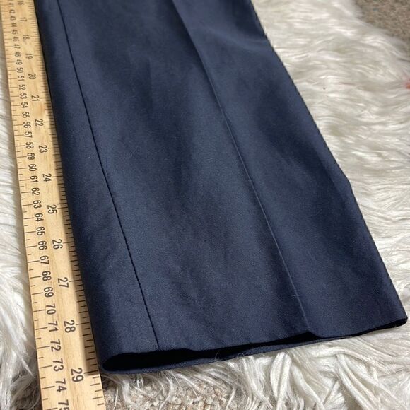 Massimo Dutti trouser Womens Size 28 gold Crest buttons Navy Denim Pants office - Picture 10 of 11